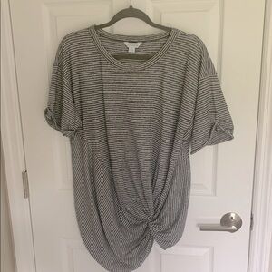 Sundance Striped Knot Front Women's Top black and white size medium